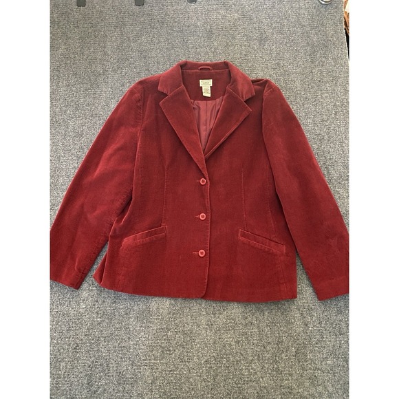 L.L. Bean Jackets & Blazers - LL Bean  Womens Corduroy Blazer 20 Petite Burgundy  Vintage Classic Academia Y2K